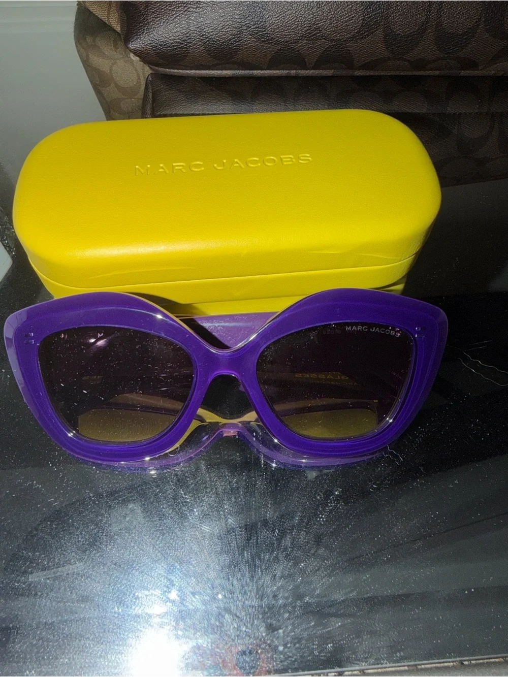 Marc Jacobs Purple Oversized Round Sunglasses